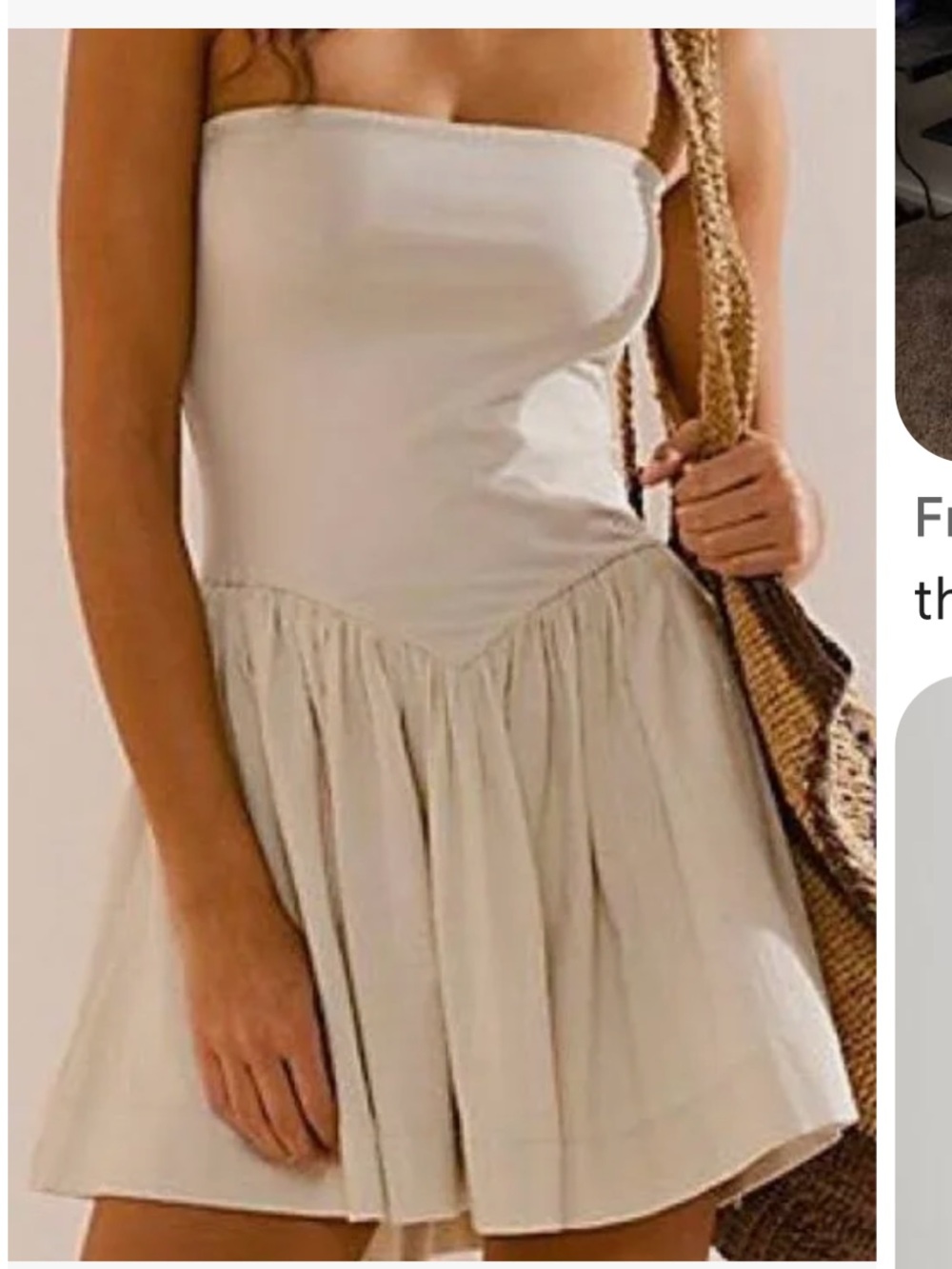 Free People Summer Dress Strapless Drop Waist Size Large